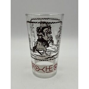 Anchor Hocking Vintage Cowboy Western Horse Glass‎ Rodeo Ranch Decor Tumbler
